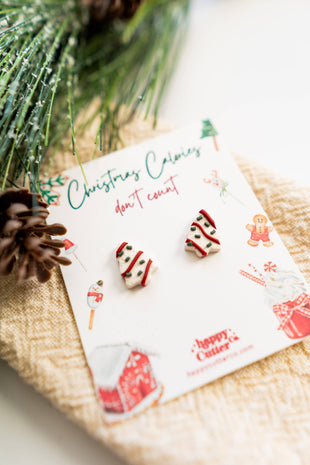 Christmas Treat Studs | Christmas Tree Treat Clay Studs