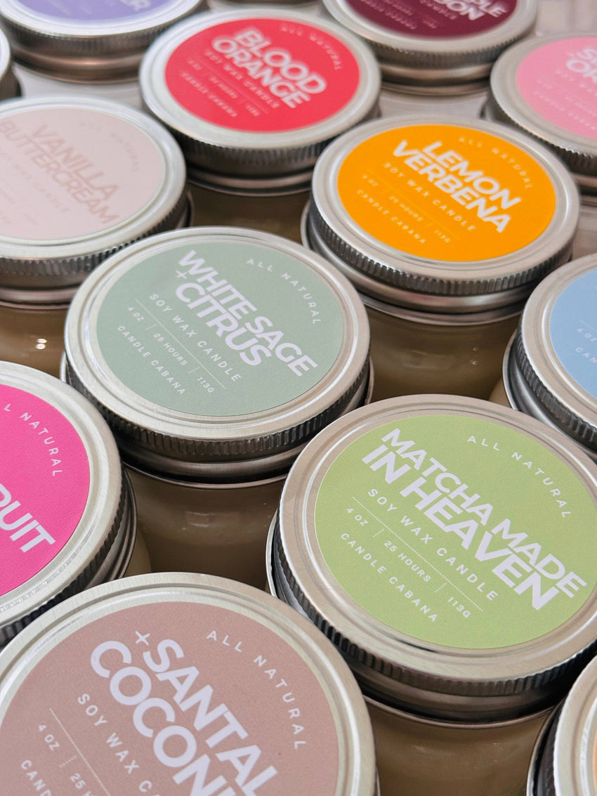 Vanilla Buttercream 4 oz Mason Jar - 100% Natural Soy Candle