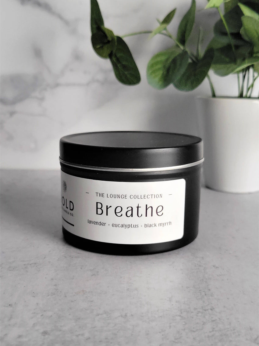 Breathe- Black Lavender & Eucalyptus - 6 oz. Soy Candle Tin