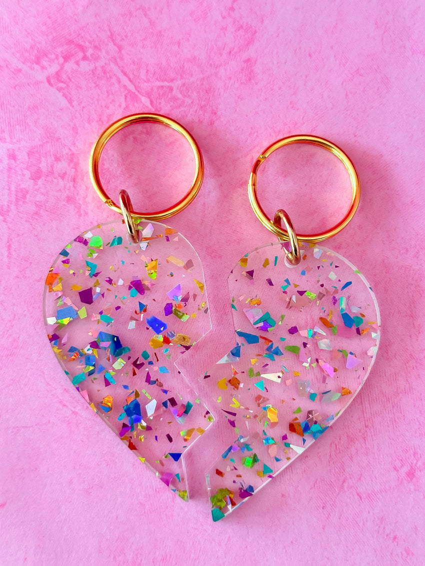 Best Friend Confetti Keychains