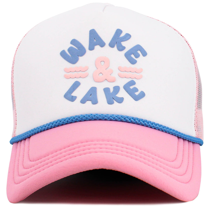 WAKE and LAKE Letter Foam Trucker Hat Mesh Cap