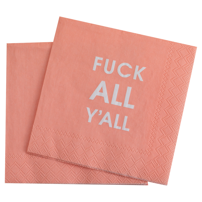 Fuck All Y'all - Pink Cocktail Napkins