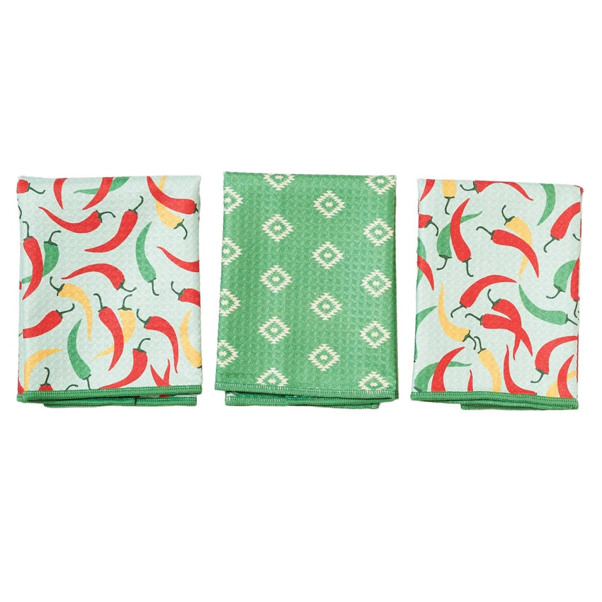 Mighty Mini Towel (Set of 3) Reversible -  Chili Peppers
