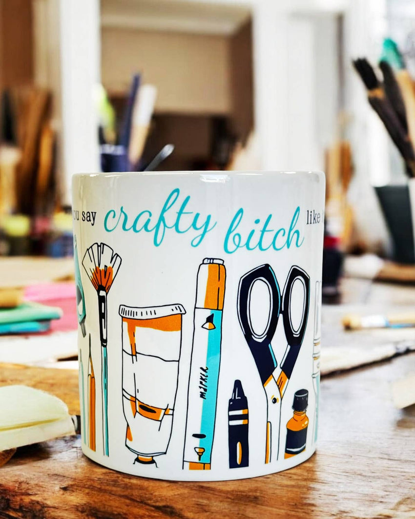 Crafty Bitch l Artist l Crafter l Art Teacher Mug NEW