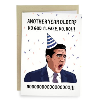 Michael Scott NOOOO - TV Show Inspired Birthday Card