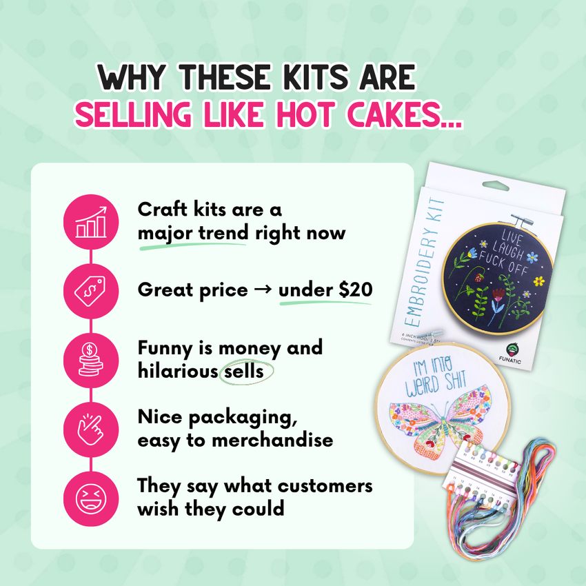 Live Laugh Fuck Off | 6" Embroidery Kit | Funny Craft Kit
