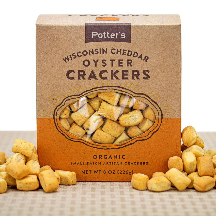 Potter's Crackers Organic Wisconsin Cheddar Oyster Crackers