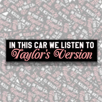 In This Car We Listen To TV Bumper Sticker
