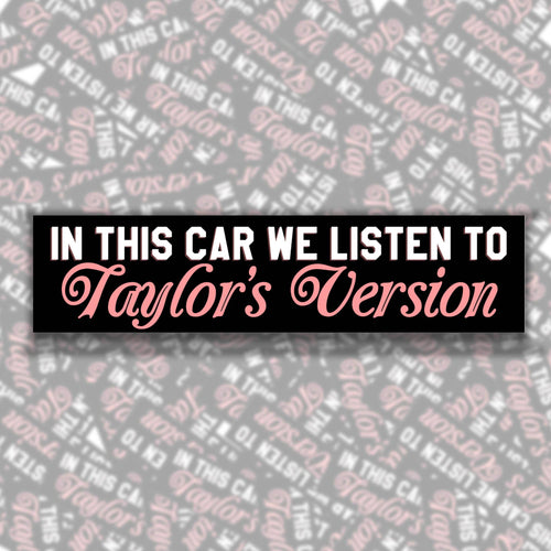 In This Car We Listen To TV Bumper Sticker