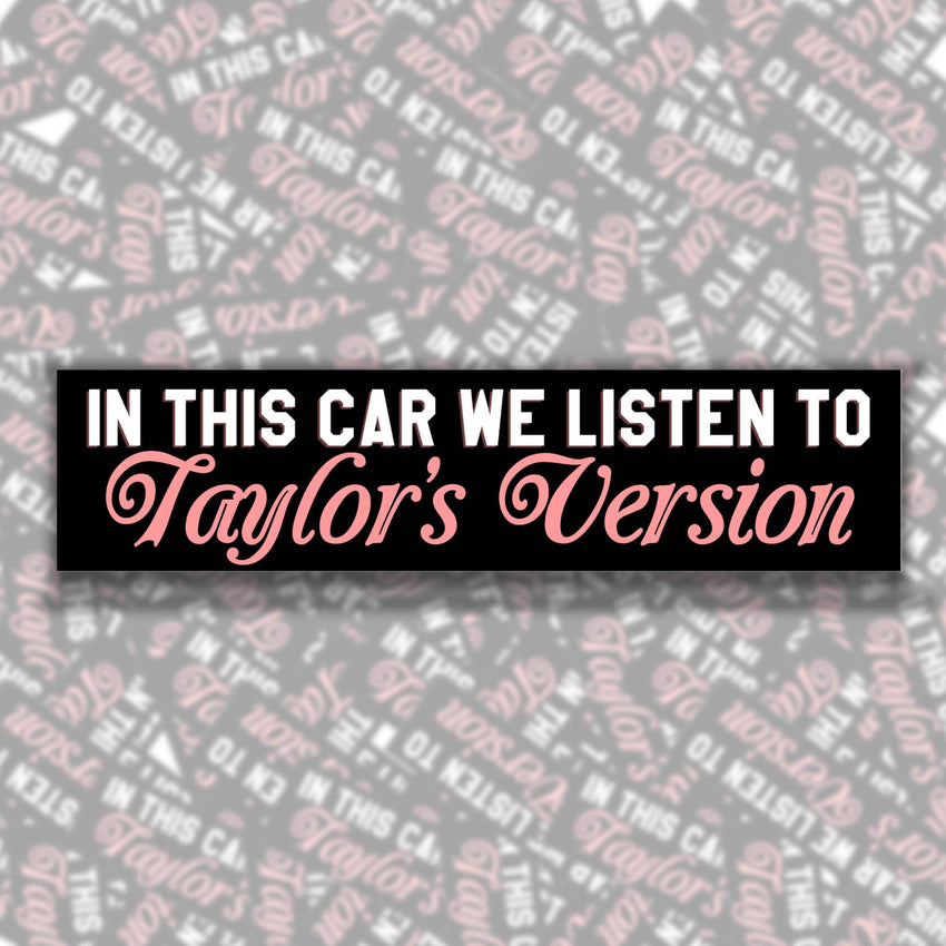 In This Car We Listen To TV Bumper Sticker