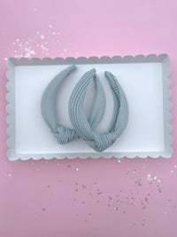 Sage Green Ribbed Knotted Headband