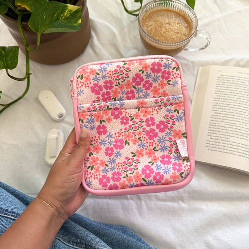 Multicolor Floral Kindle Sleeve, E-reader Zipper Sleeve