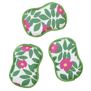 RE:usable Sponges (Set of 3) - Fun Summer Beach Roses Pattern