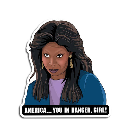America, You in Danger Girl Die Cut Sticker