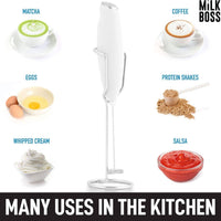 Handheld Milk Frother With Holster Stand-Milk Boss