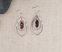 Alcohol Ink Stainless Steel Double Hoop Earrings