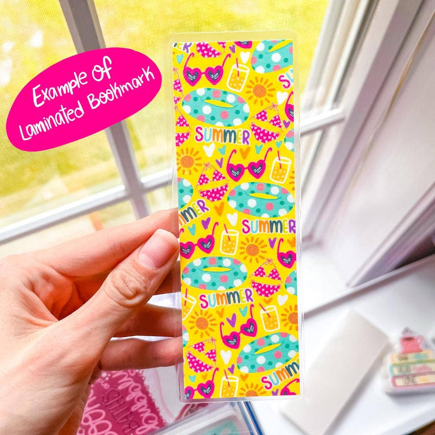 Floral Bookworm Floral Bookmark: Laminated