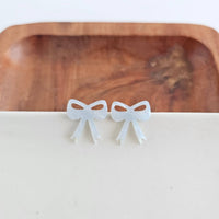 Bow Studs - Light Blue // Earrings, Gifts, Jewelry