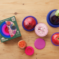For the Home | Reusable Silicone Food Savers – Bright Berry (Set of 5)