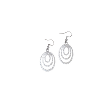 Stainless Steel Hammered Oval Earrings