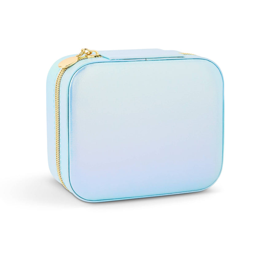 Mini Rectangle Travel Jewelry Organizer - Iridescent Blue