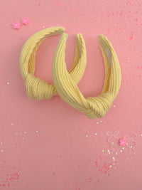 Butter Yellow Ribbed Knotted Headband