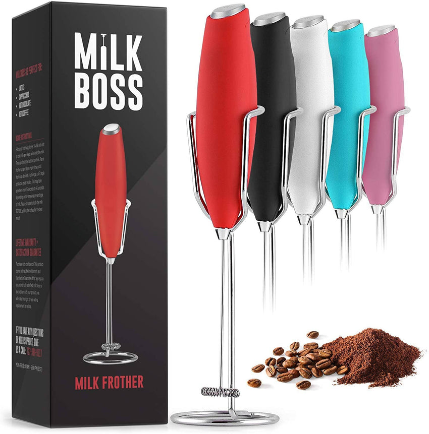 Handheld Milk Frother With Holster Stand-Milk Boss