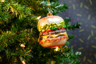 Party Rock | Double Cheeseburger Glass Ornament