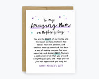 To My Amazing Mom Mother's Day Greeting Cards, Amazing Mom