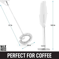 Handheld Milk Frother With Holster Stand-Milk Boss