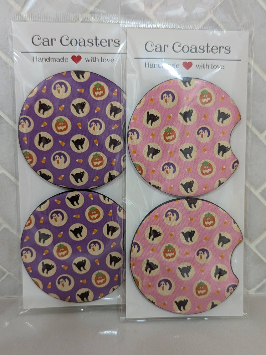 Car Coasters | Halloween Retro Sugar Cookie Car Coasters