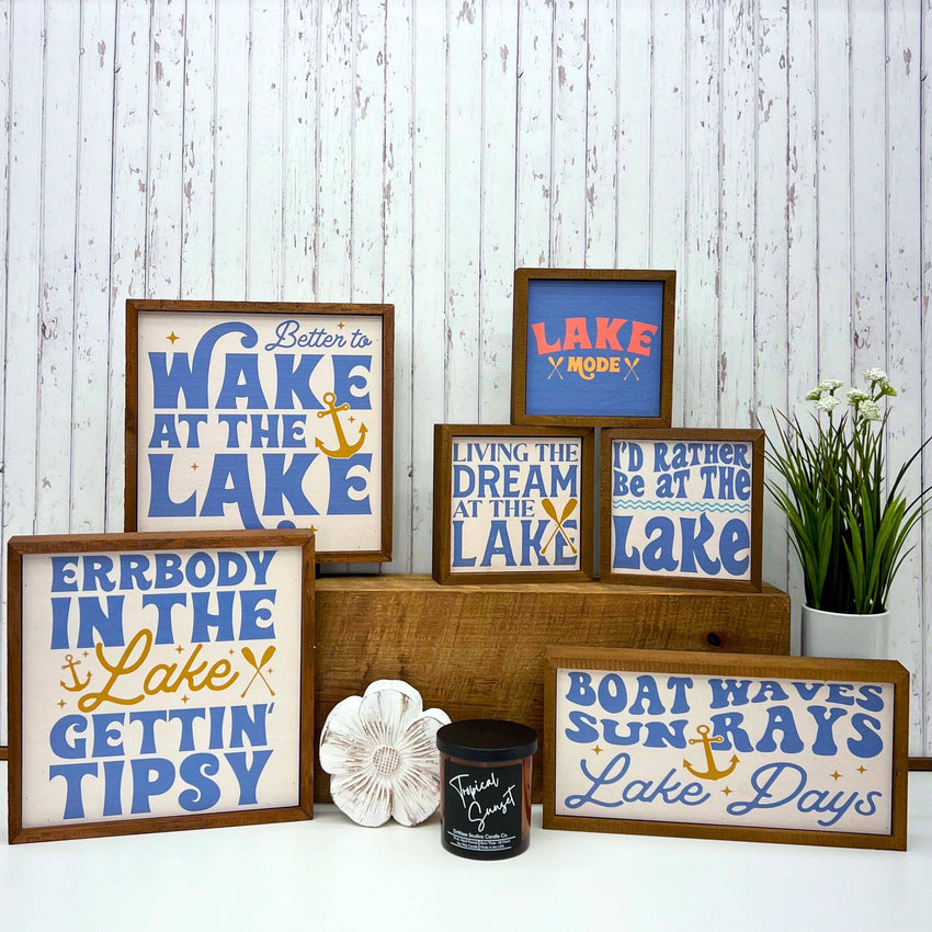 I'd Rather be at the Lake - Funny Summer Decor Sign