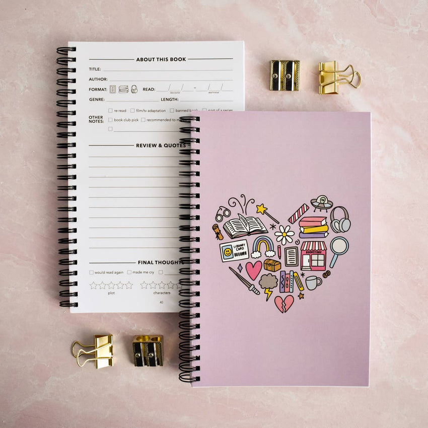 Reading Heart Reading Log Journal | Book Review Tracker
