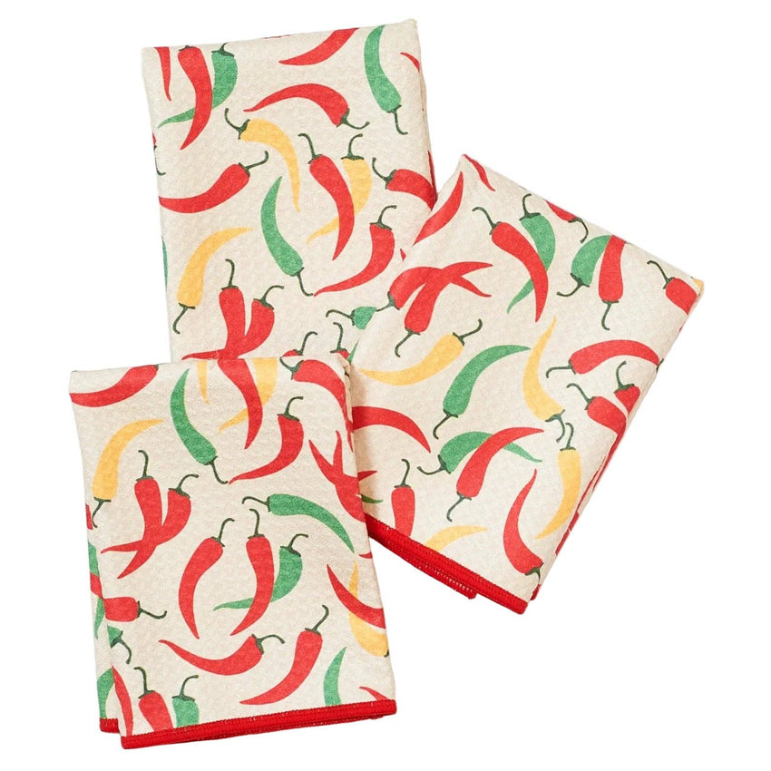 Mighty Mini Towel (Set of 3) Reversible -  Chili Peppers