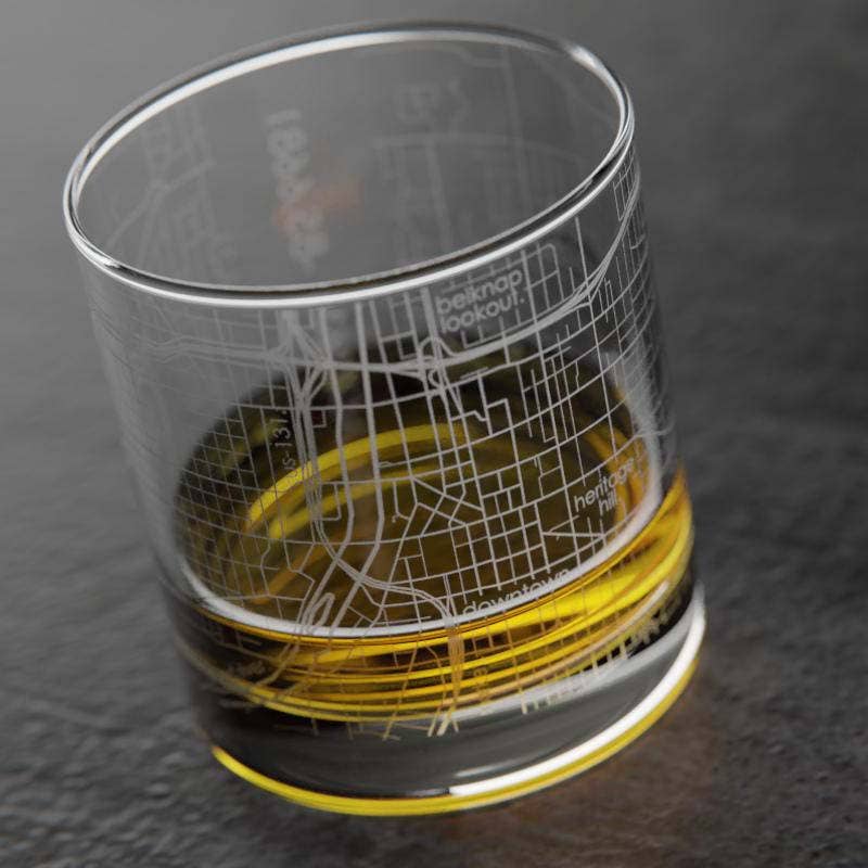 Grand Rapids MI Map Rocks Whiskey Glass