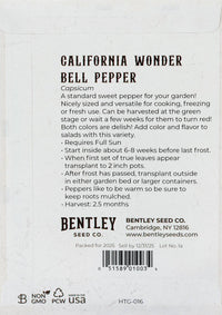 For the Garden | Seed Packets Pepper-California Wonder 1928