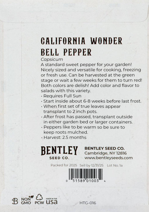 For the Garden | Seed Packets Pepper-California Wonder 1928