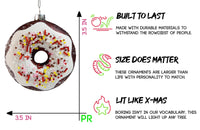 Party Rock | Chocolate and Vanilla Donut Glass Ornament