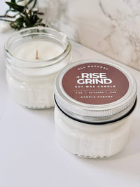 Rise + Grind 4 oz Mason Jar - 100% Natural Soy Candle