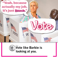 My Job Is Vote - Fun Kamala Barbie Style t-shirt - Pink Tee Raygun