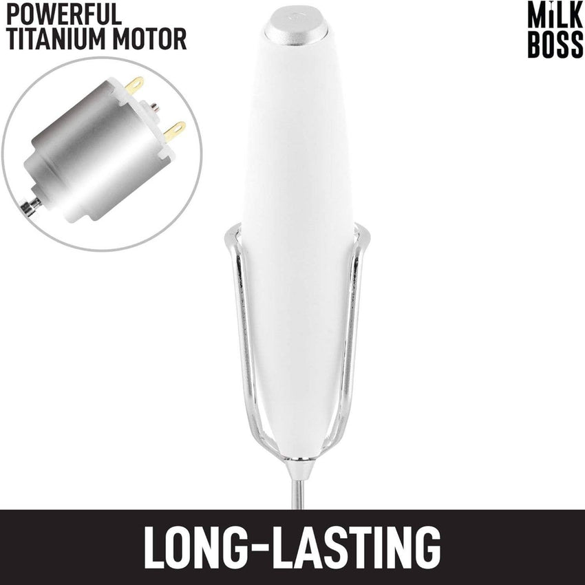 Handheld Milk Frother With Holster Stand-Milk Boss