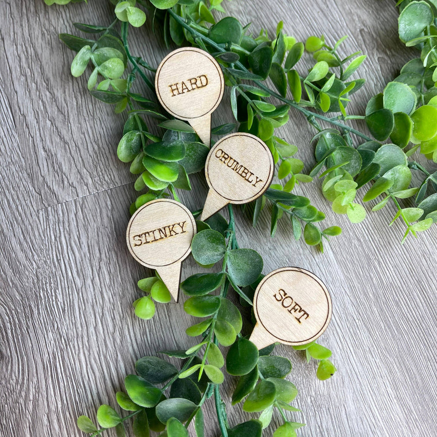 Wooden Engraved Cheese Markers for Charcuterie Boards