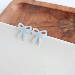 Bow Studs - Light Blue // Earrings, Gifts, Jewelry