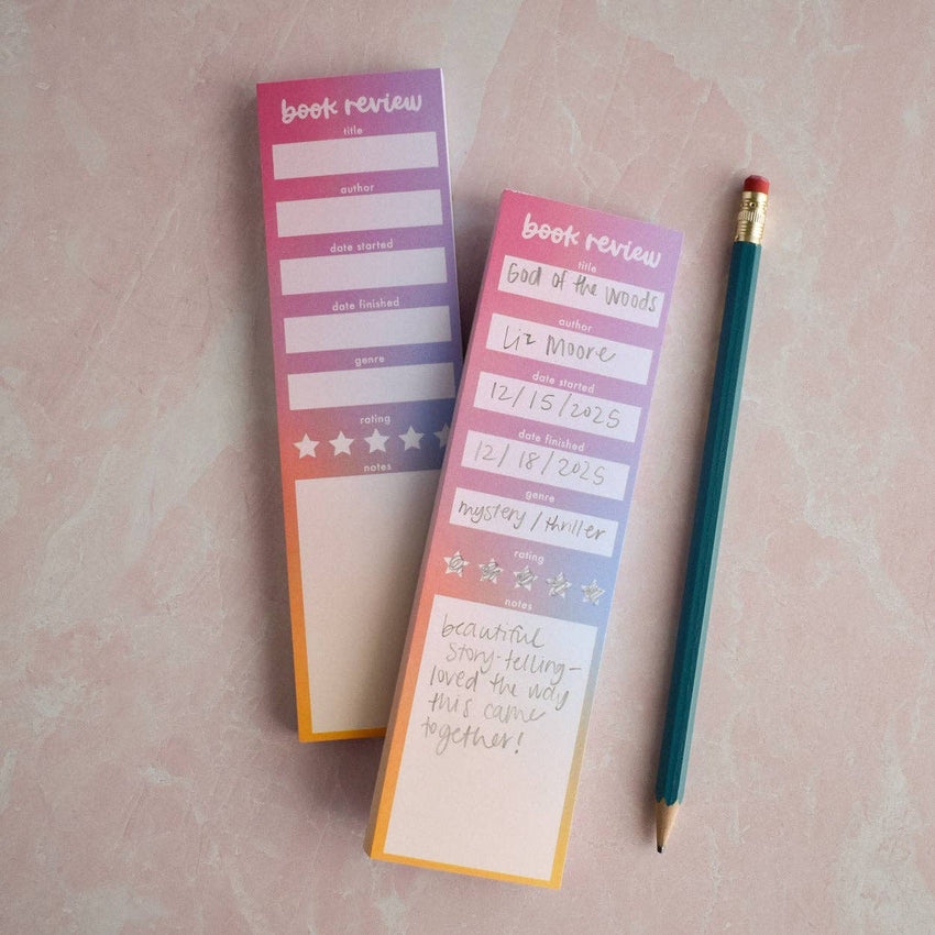 Pastel Book Review Notepad | Bookish Stationery