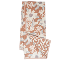 Anywhere Towel Reversible - Cream and Tan Floral Design - Jen Owens Pauline