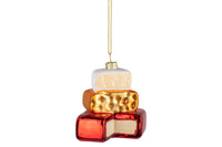 Glass Cheese Stack Ornament - Perfect Hostess Gift for a Charcuterie Lover!