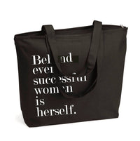 Behind Every Successful Woman is Herself Zipper Crafter Tote