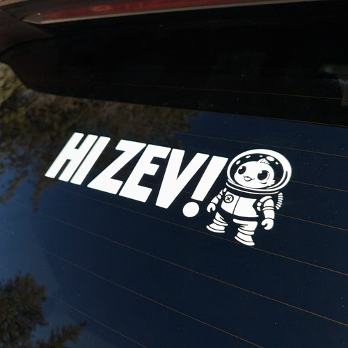 Hi Zev Car Window Decal