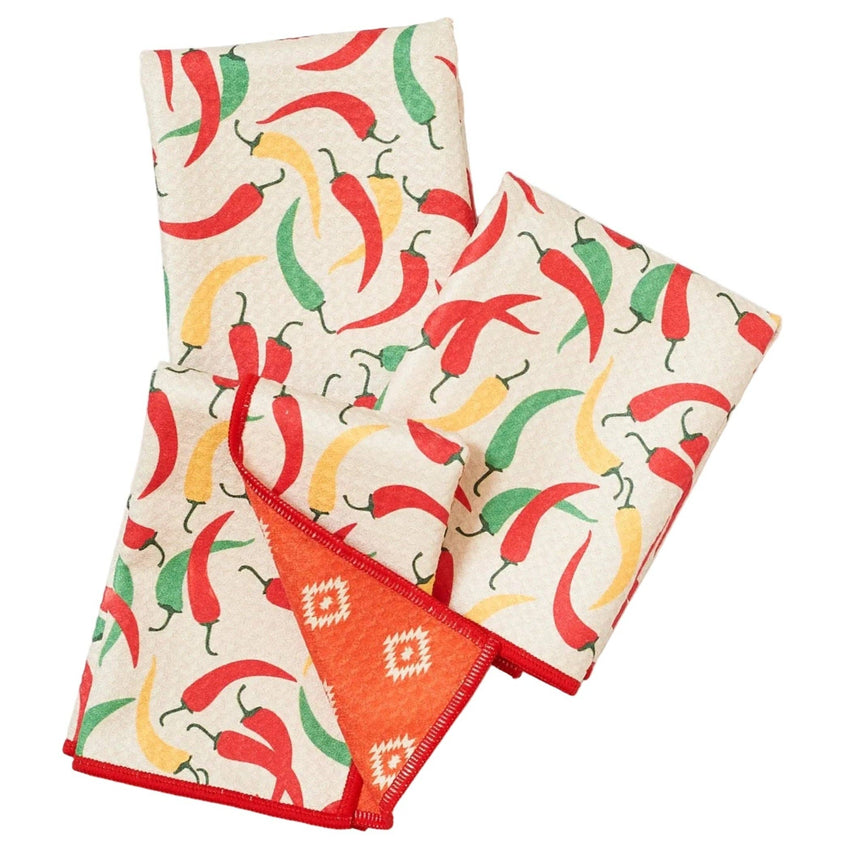 Mighty Mini Towel (Set of 3) Reversible -  Chili Peppers