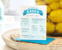 All About My Daddy - Fill in Card - Dad Birthday Card, All About Daddy Father's Day, Best Seller